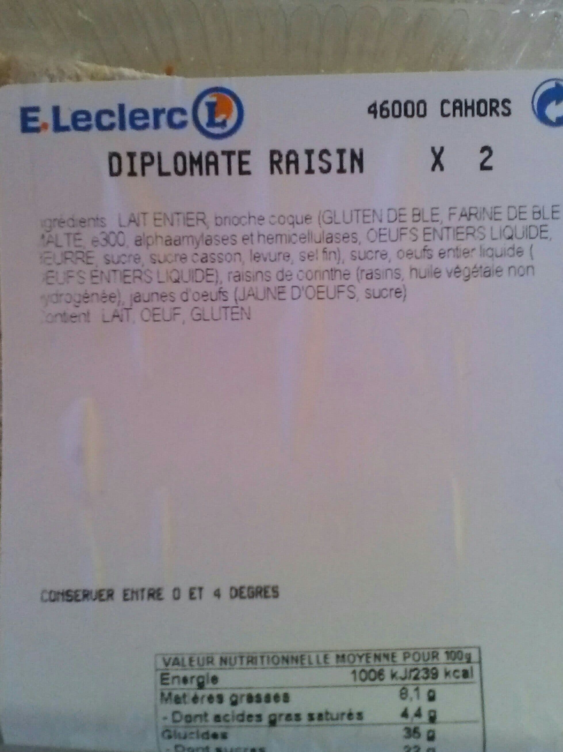 Leclerc Diplomate raisin packshot
