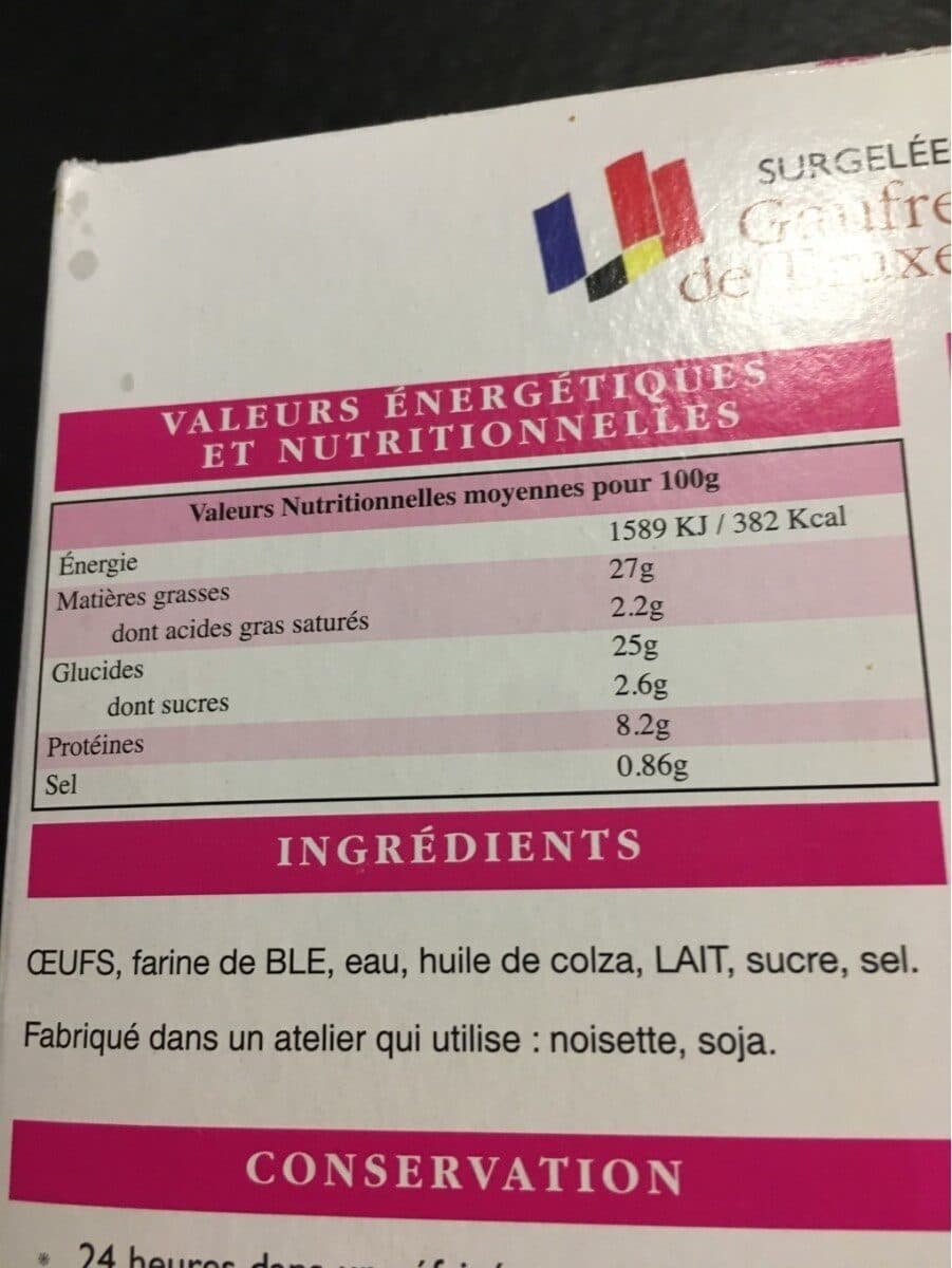 Open Food Facts Gaufres de Bruxelles packshot