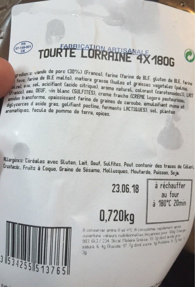 Open Food Facts tourte lorraine packshot