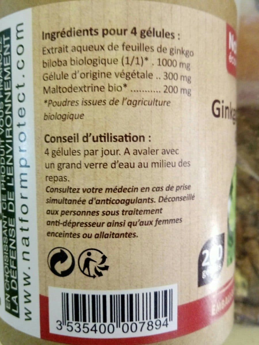 Nat & Form Ginkgo Biloba Bio packshot
