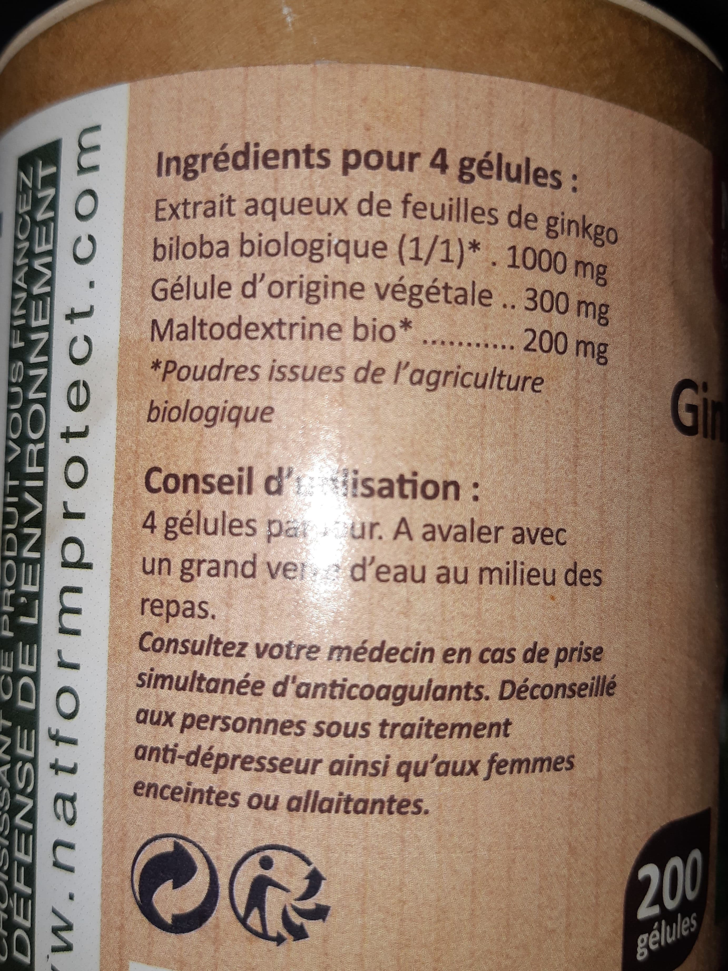 Nat & Form Ginkgo Biloba Bio packshot