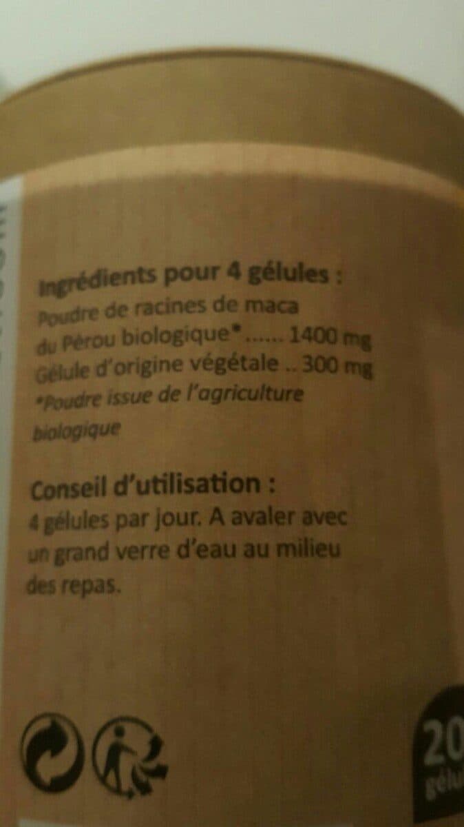 Nat & Form Maca Bio éco-responsable - 200 Gélules - Nat & Form packshot