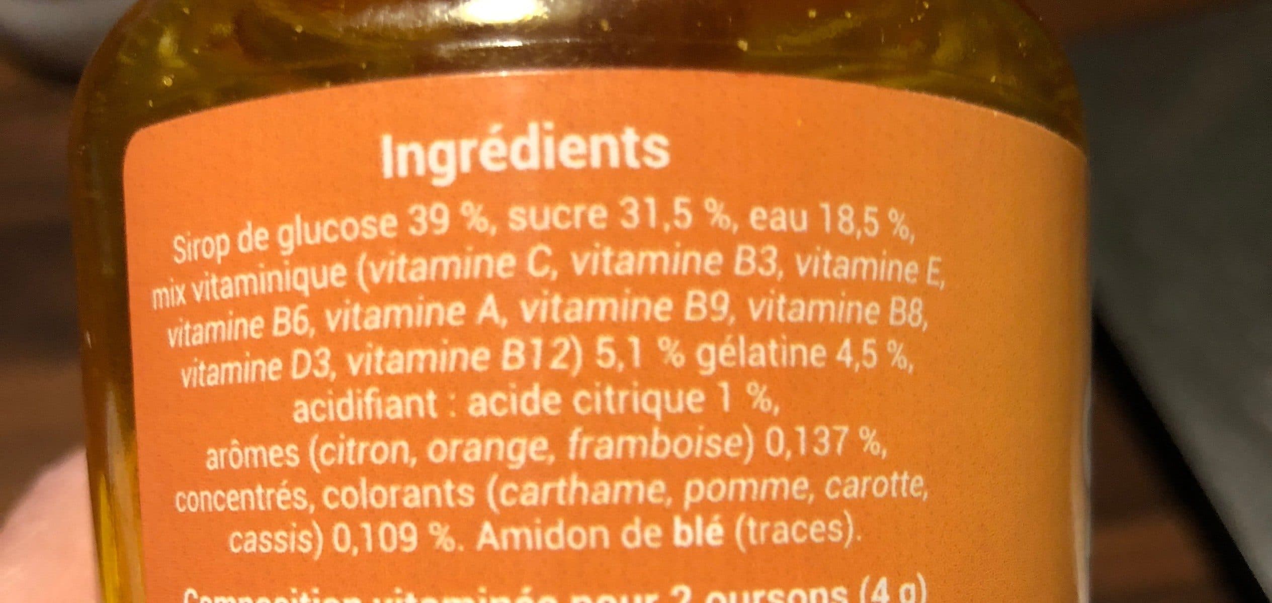 Nat et Form Junior 9 Vitamines Goût orange, citron, framboise packshot