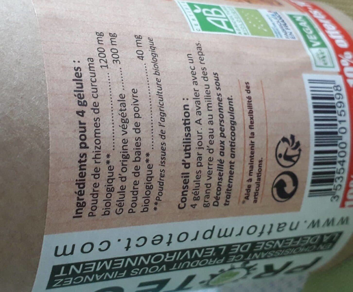 Nat&form Ecoresponsable Curcuma bio piperine packshot