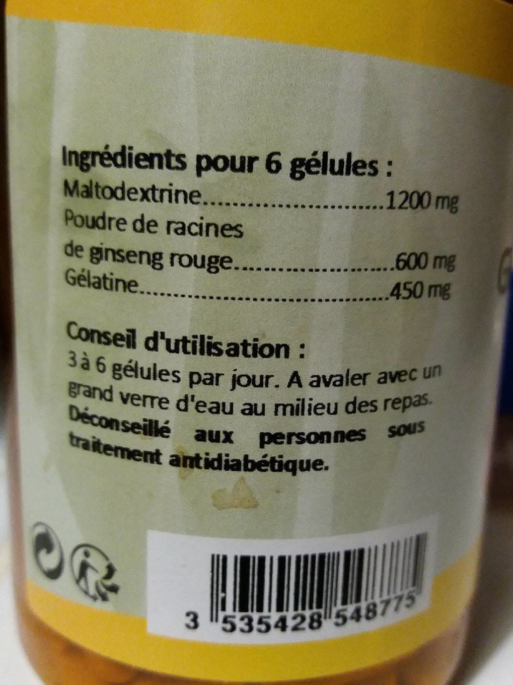 Nat & Form Nat & Form Ginseng Rouge De Chine 200 Gélules packshot