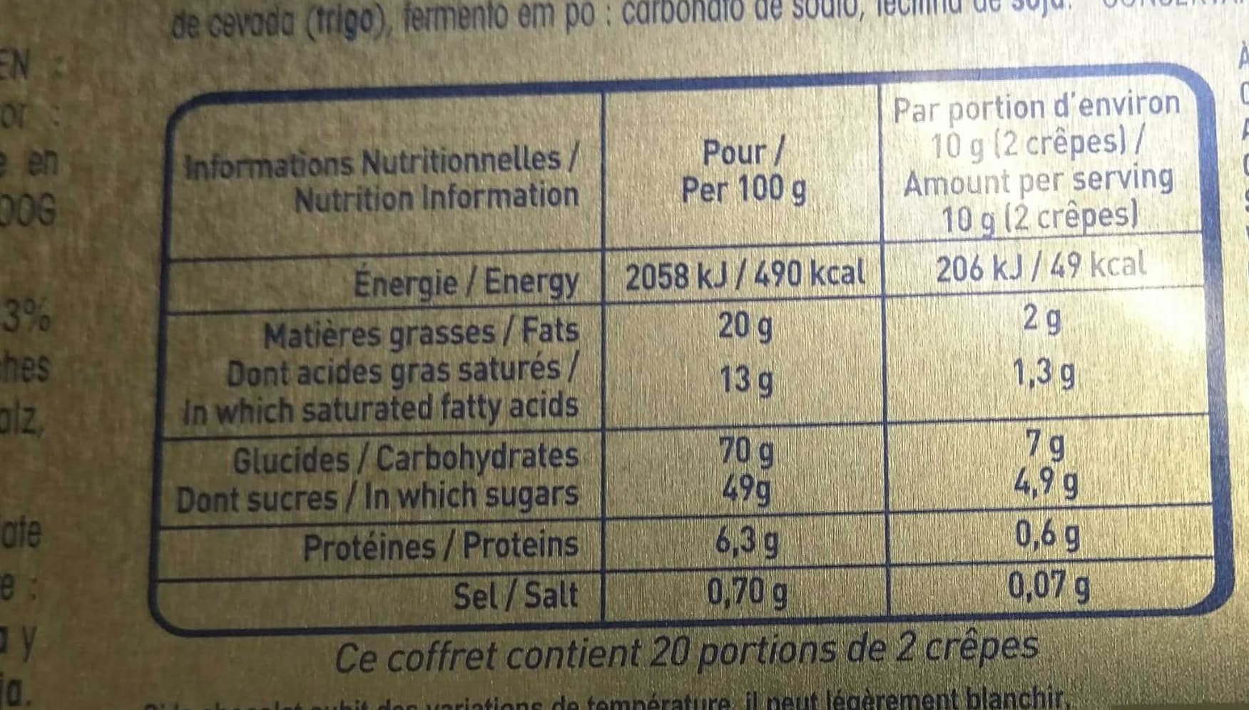 Gavottes Crêpe Dentelle Chocolat au lait packshot