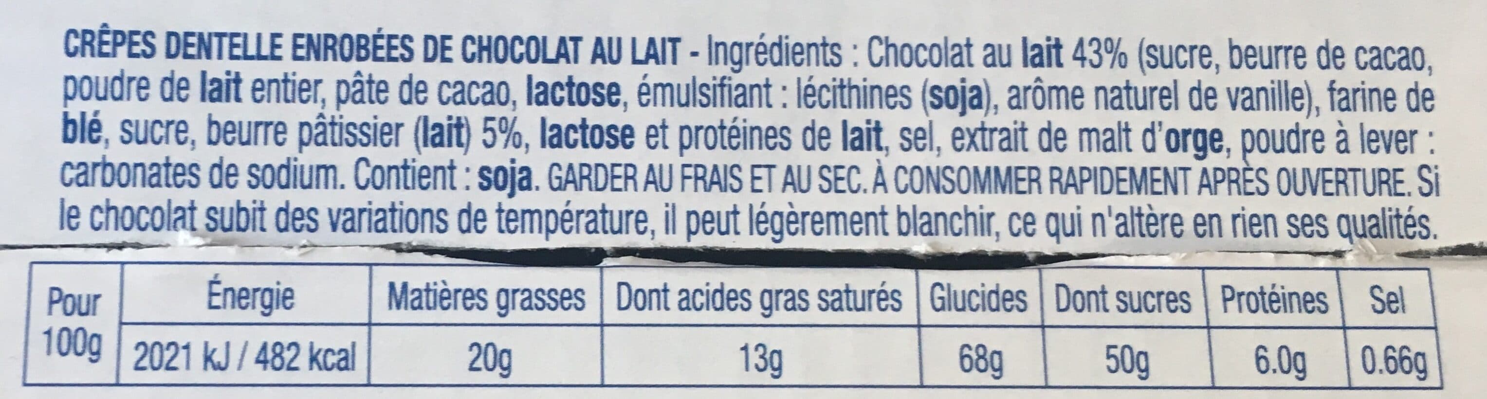 Maison Gavottes Crêpes dentelle Chocolat au lait packshot