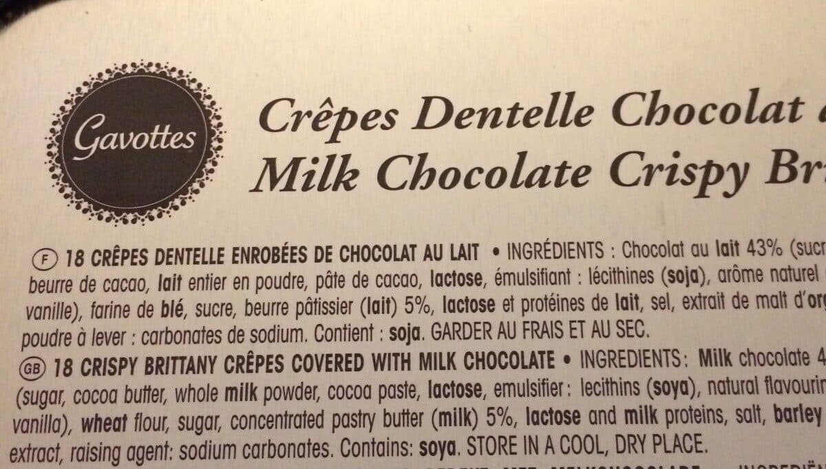 Gavottes Crepes dentelle chocolat au lait packshot