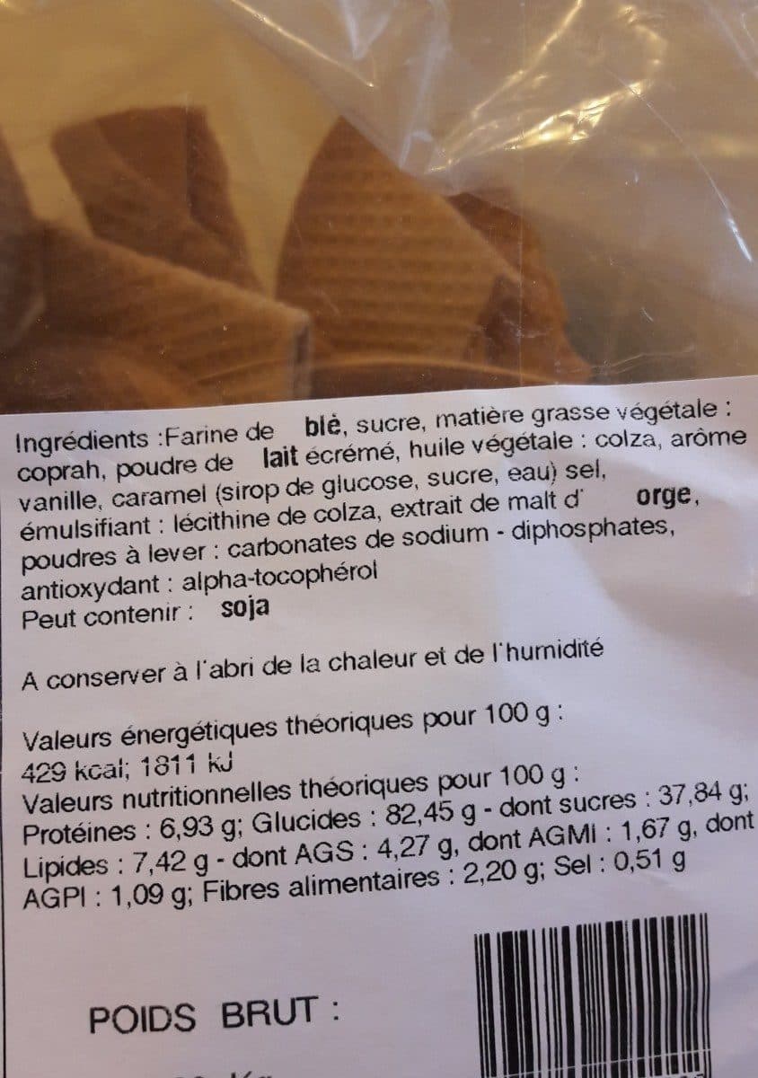 Open Food Facts Éventails gaufres packshot