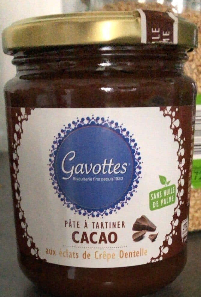 Gavottes Pate à tartiner cacao aux éclats de crêpe dentelle packshot