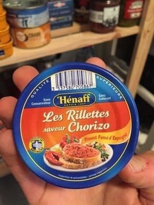 Hénaff Les Rillettes saveur Chorizo piment fumé d'Espagne packshot