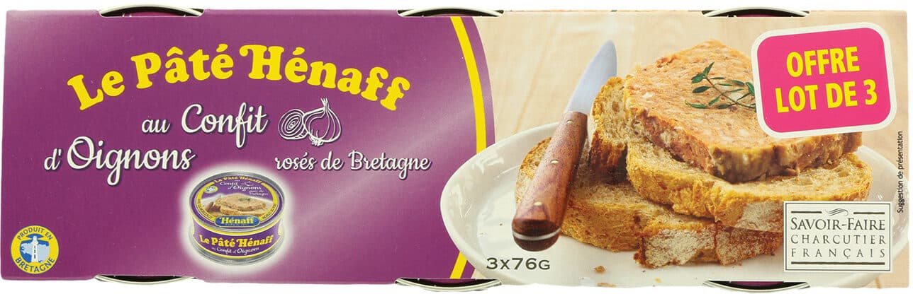 Hénaff Lot de Pâté Hénaff au confit d'oignons packshot