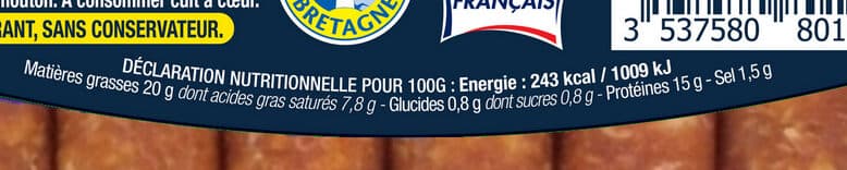 Hénaff Saucisses aux épices chorizo doux packshot