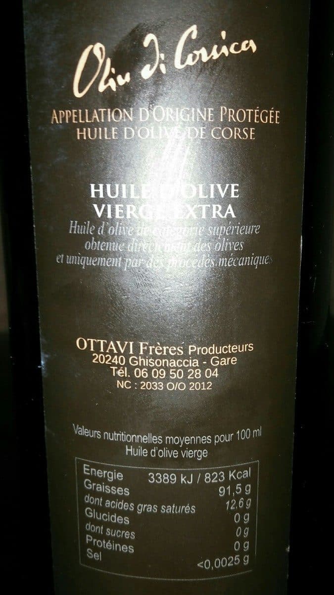 Open Food Facts Oliu di corsica packshot
