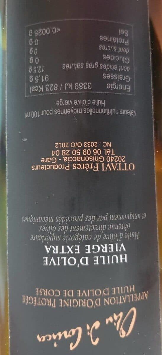 Open Food Facts Oliu di corsica packshot