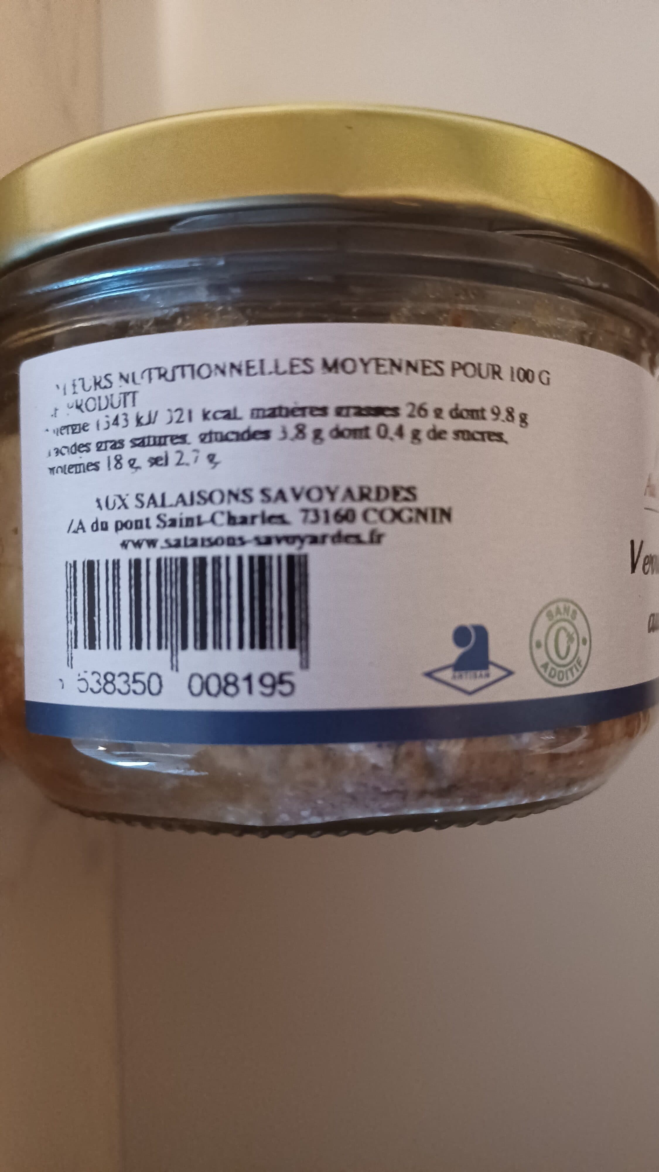 Aux Salaisons Savoyardes Verrine de Savoie aux Noisettes packshot