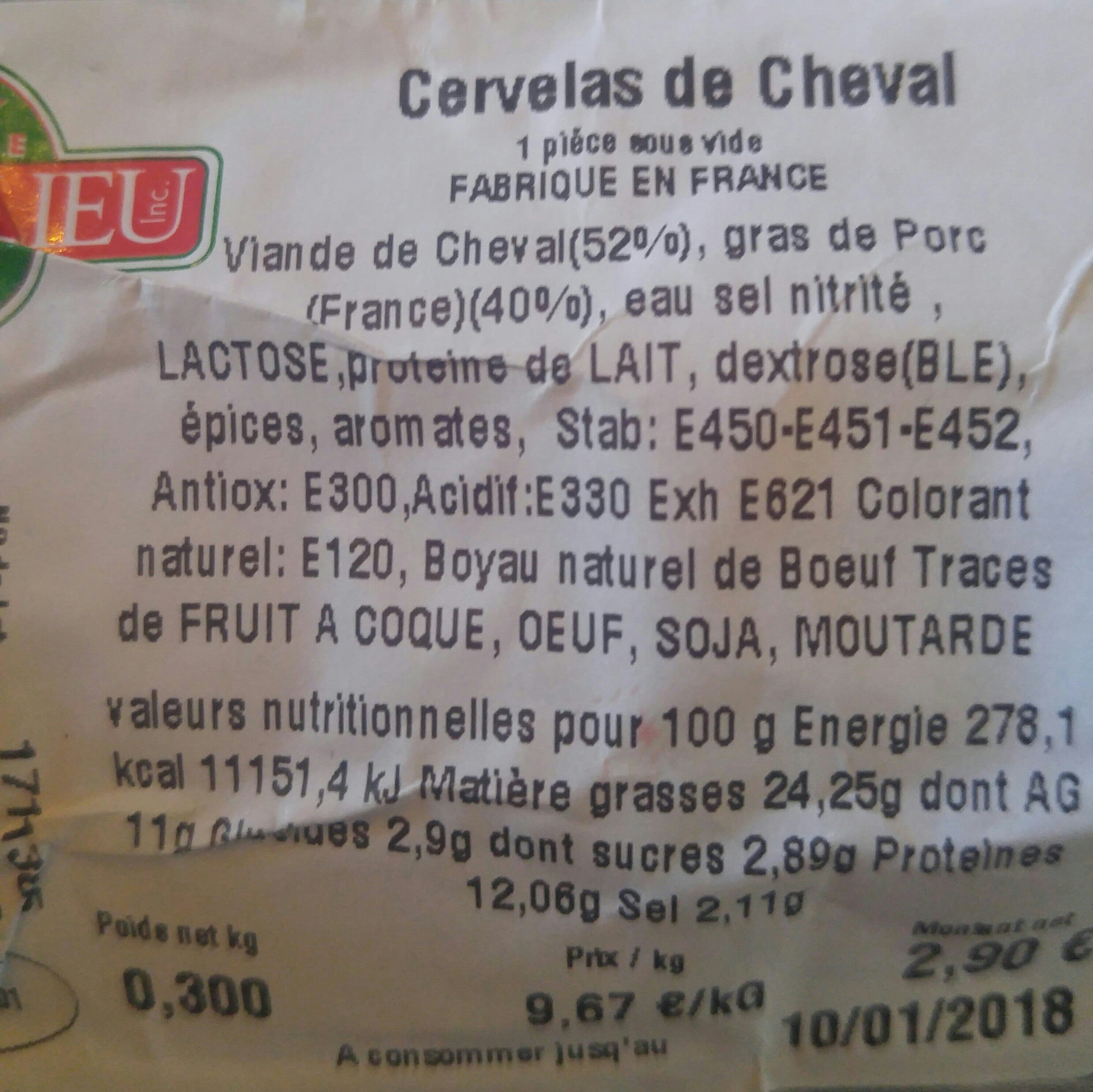 Richelieu Viande Richelieu, Cervelas cheval, le paquet de 300 g packshot