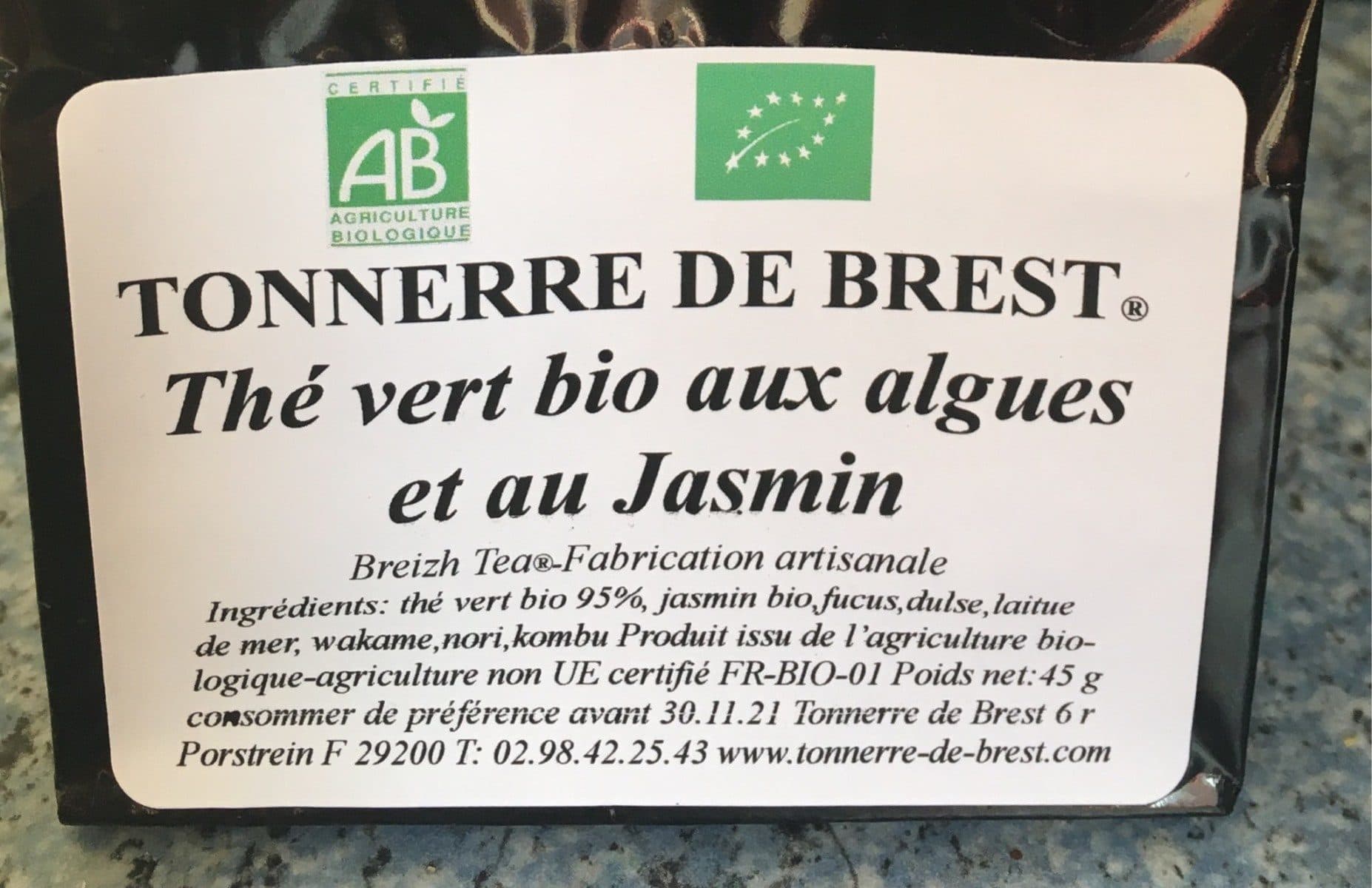 Open Food Facts Thé vert bio aux algues et au jasmin packshot