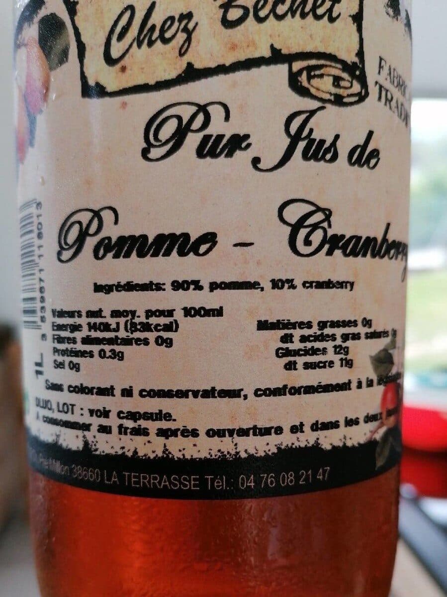 Open Food Facts Jus de pomme - cranberry packshot