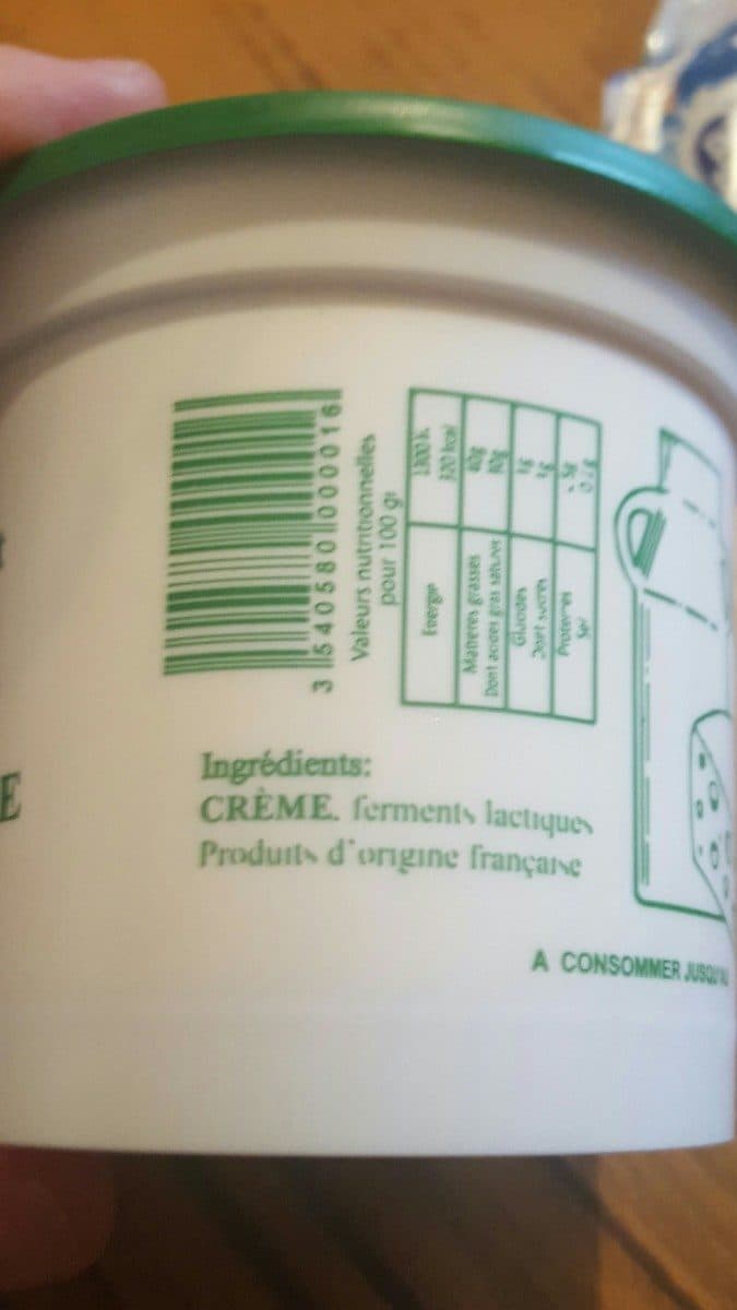 Open Food Facts Crème cru packshot
