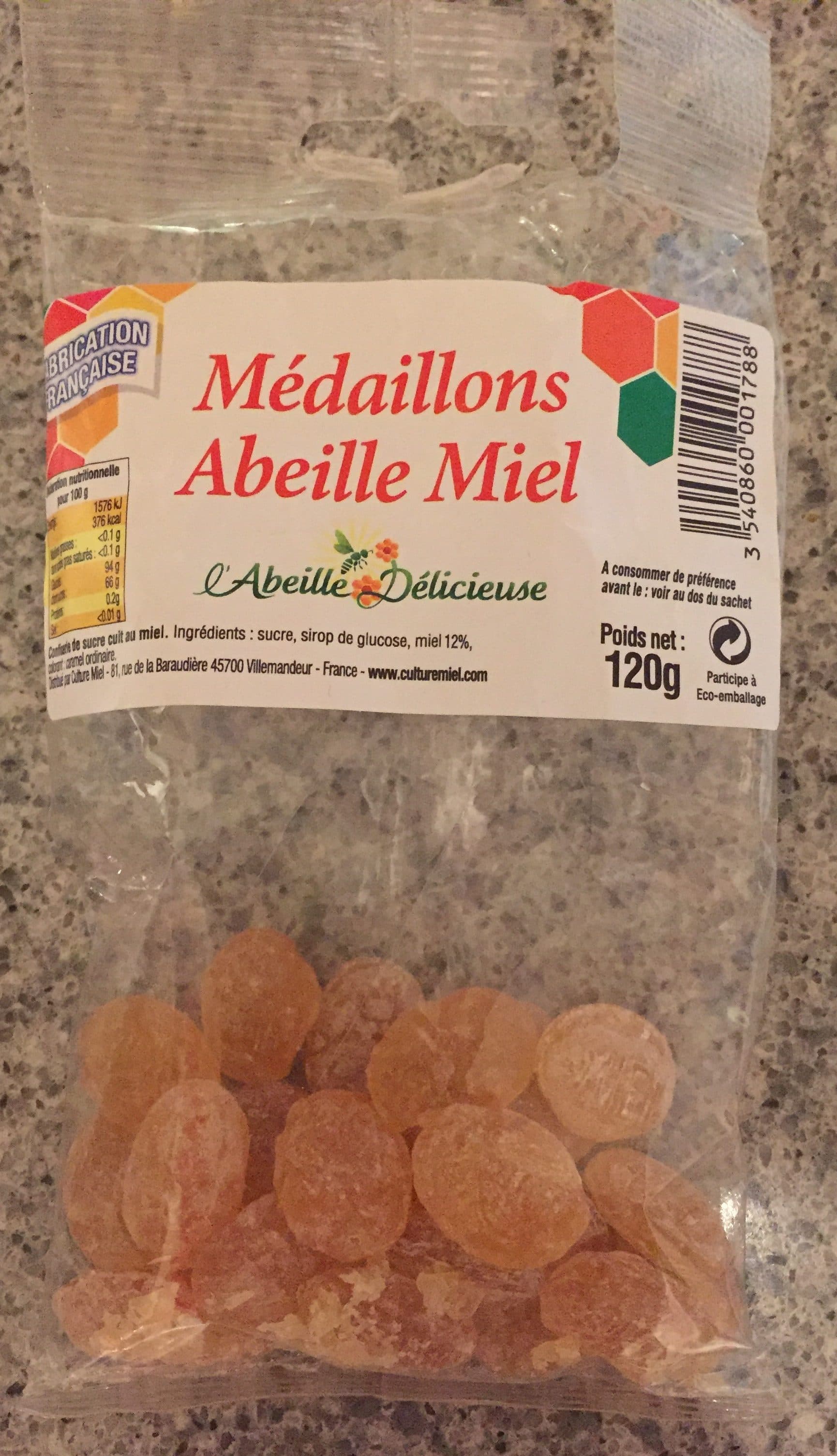 L abeille delicieuse Médaillons Abeille Miel packshot