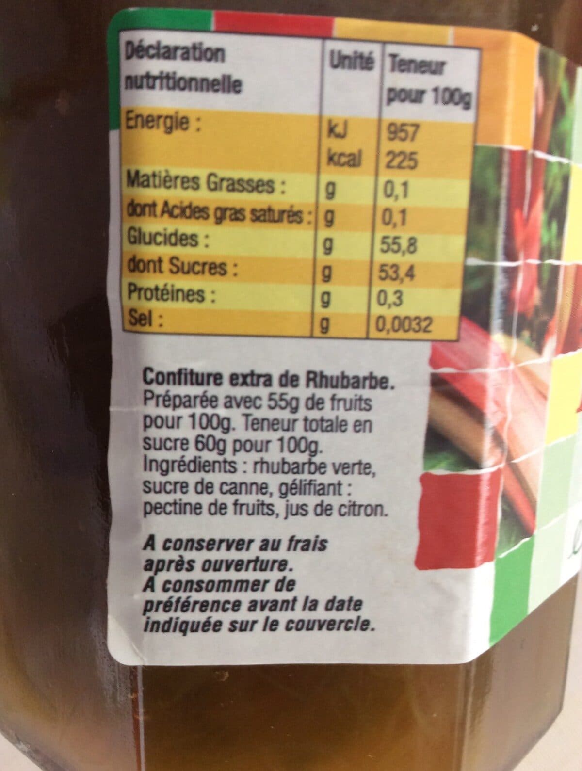 Open Food Facts Confiture De Rhubarbe packshot