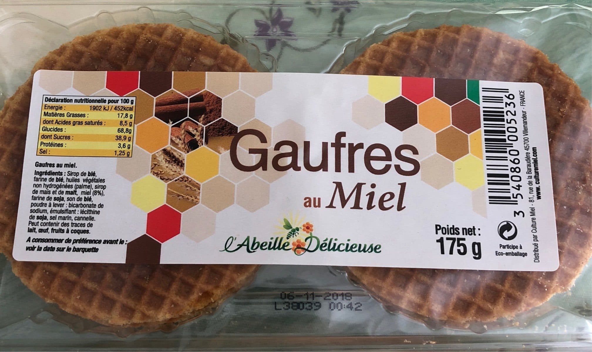 L'Abeille Délicieuse Gaufres Au Miel packshot