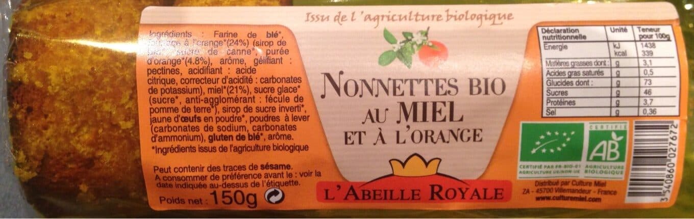 L’Abeille Royale Nonnettes Bio au Miel et à l'orange packshot