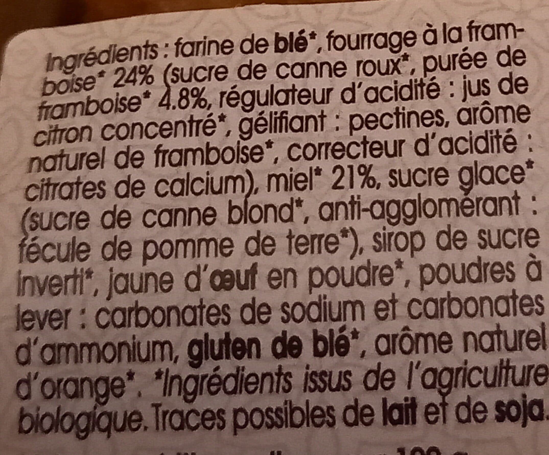 Miels villeneuve Nonnettes Au Miel🍯Et Fourrées Framboise Bio packshot