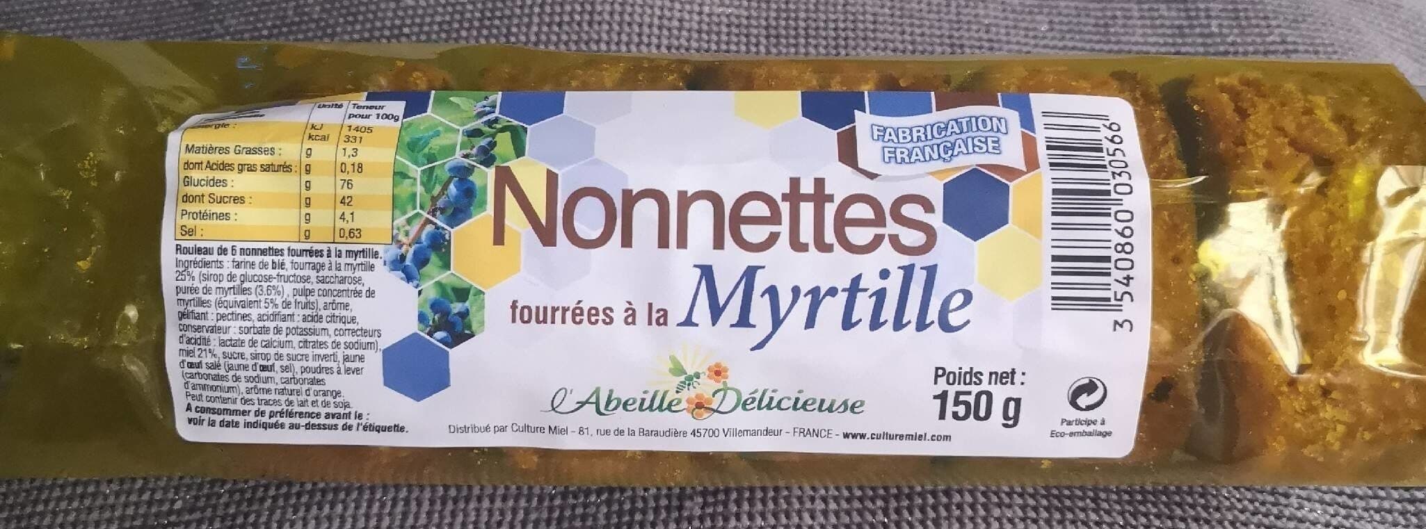 L'abeille Delicieuse Nonnettes au miel et fourées à la Myrtille packshot