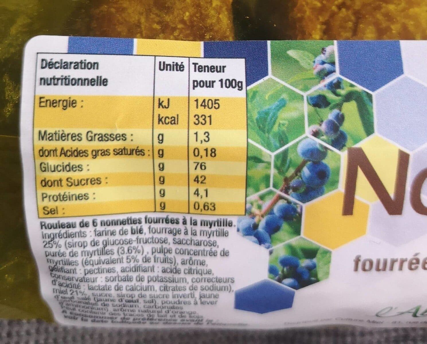 L'abeille Delicieuse Nonnettes au miel et fourées à la Myrtille packshot