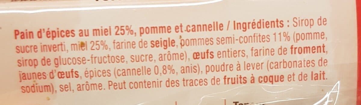 Open Food Facts Pain d'épices au miel, pomme et cannelle packshot