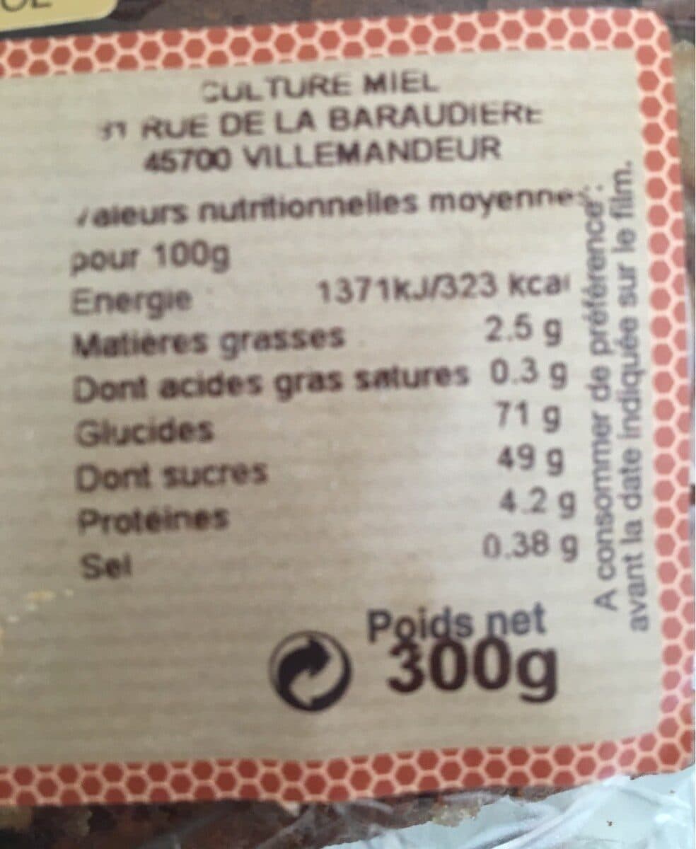 Culture Miel Pain d'epices a l'anciene packshot