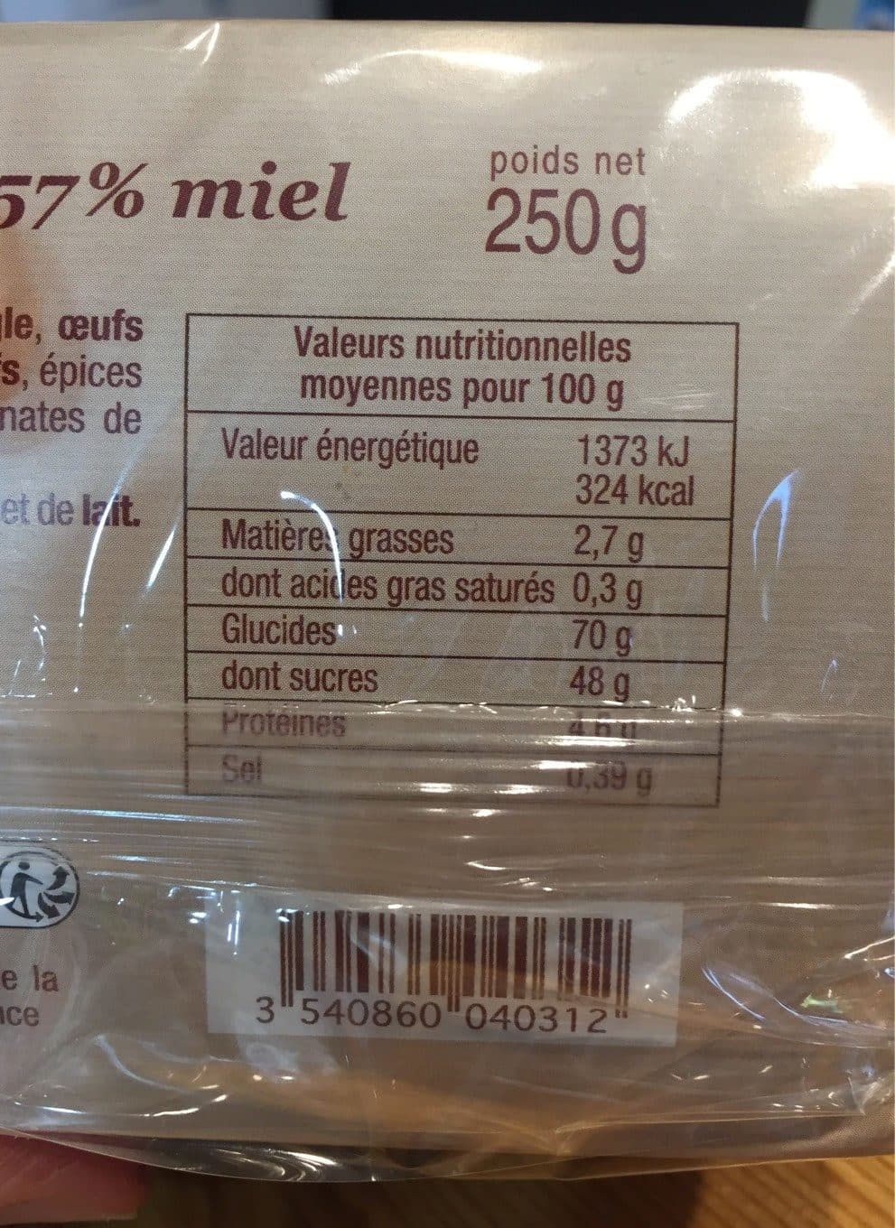 Open Food Facts Pain d’epices packshot