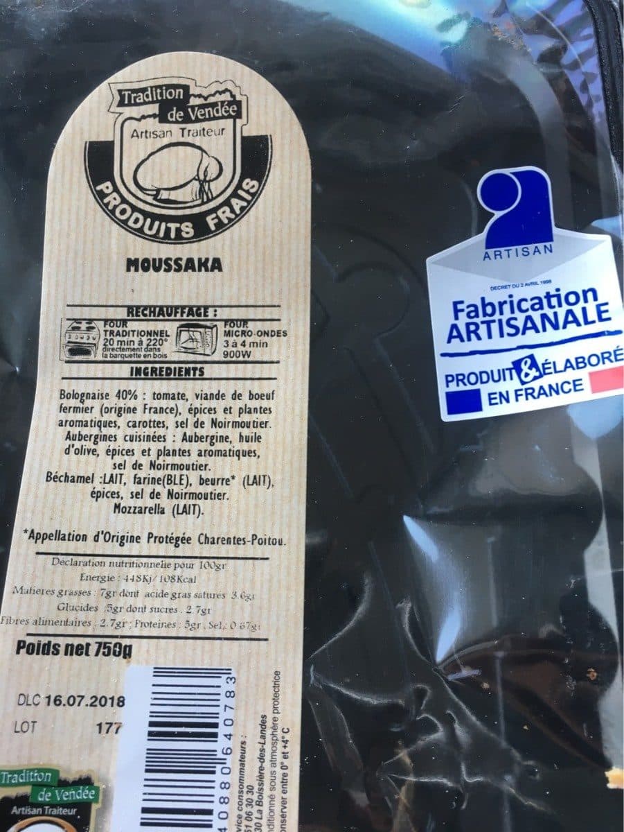 Open Food Facts Moussaka packshot