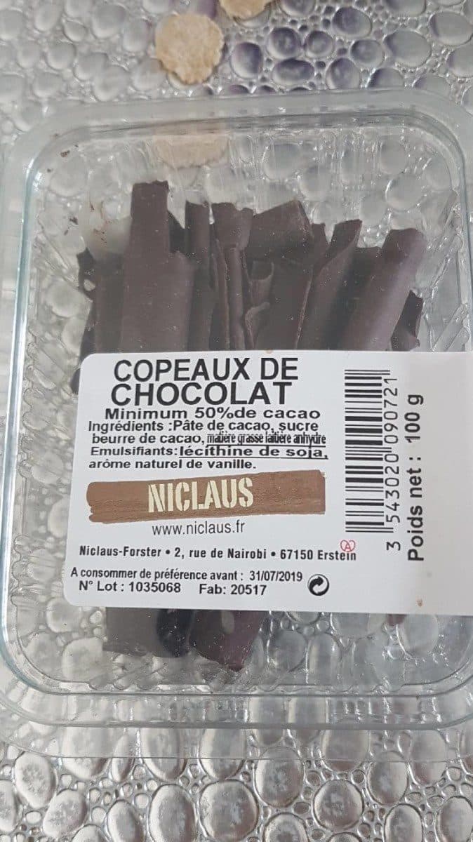 Niclaus Copeaux de chocolat packshot