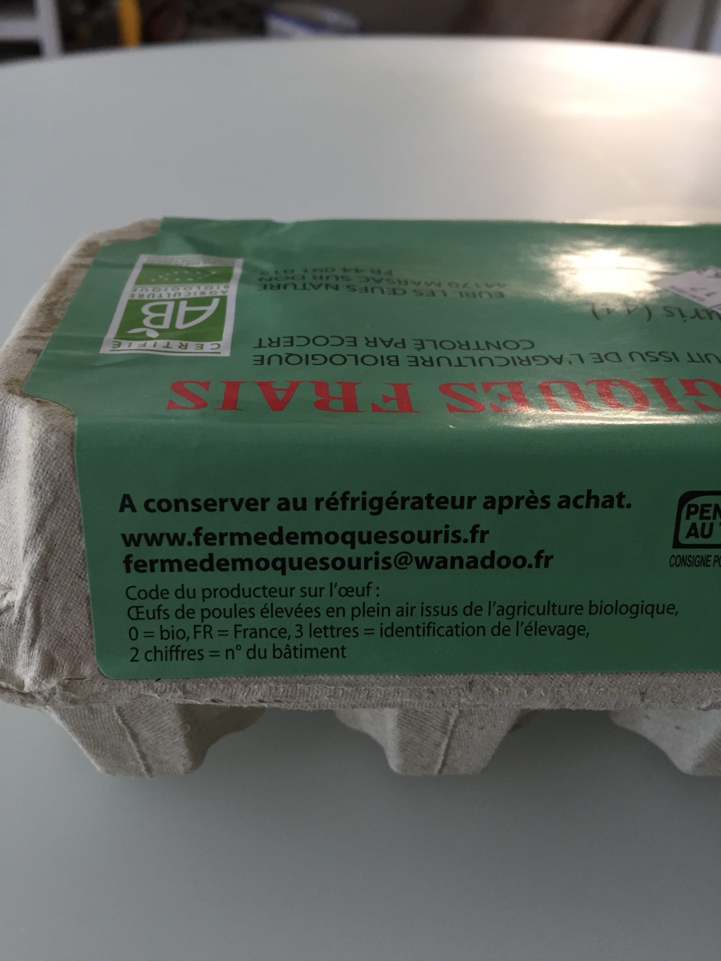 La Ferme de Moquesouris 10 oeufs biologiques frais packshot