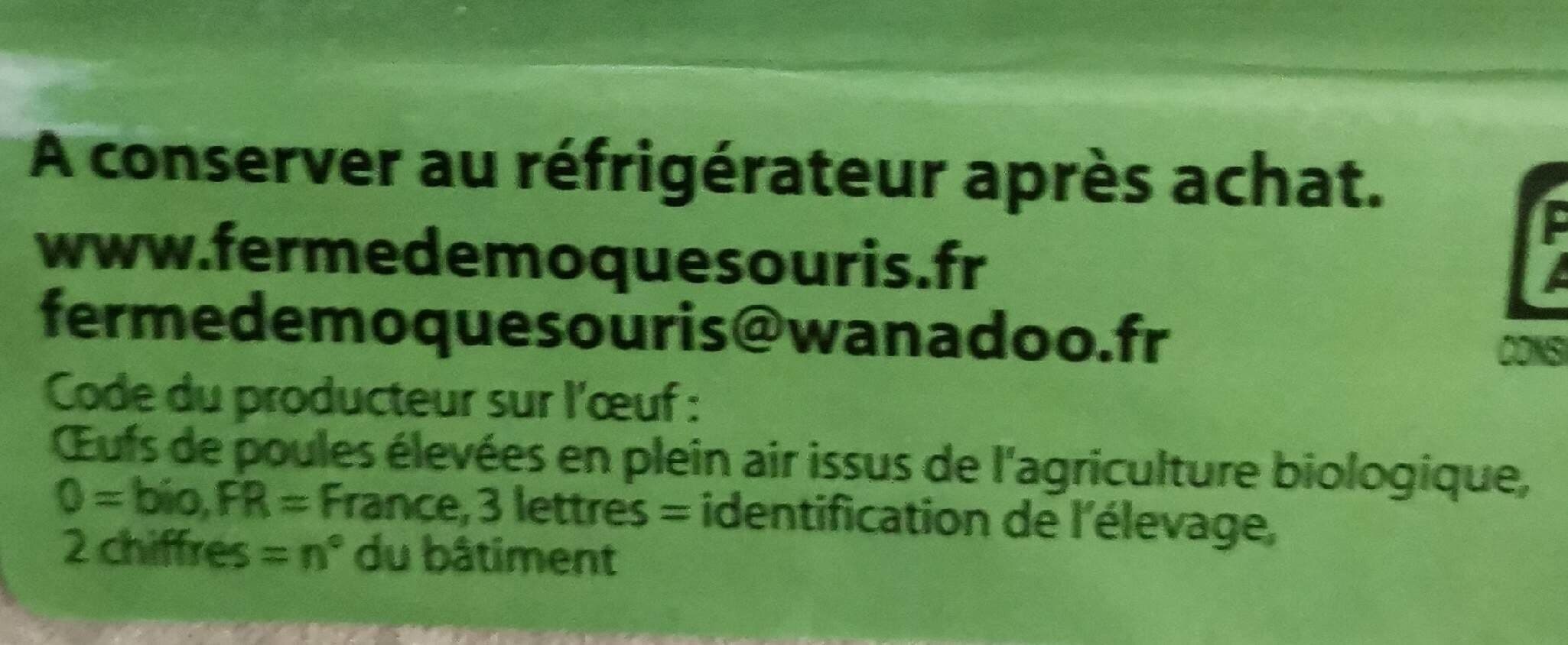 La Ferme de Moquesouris 10 oeufs biologiques frais packshot