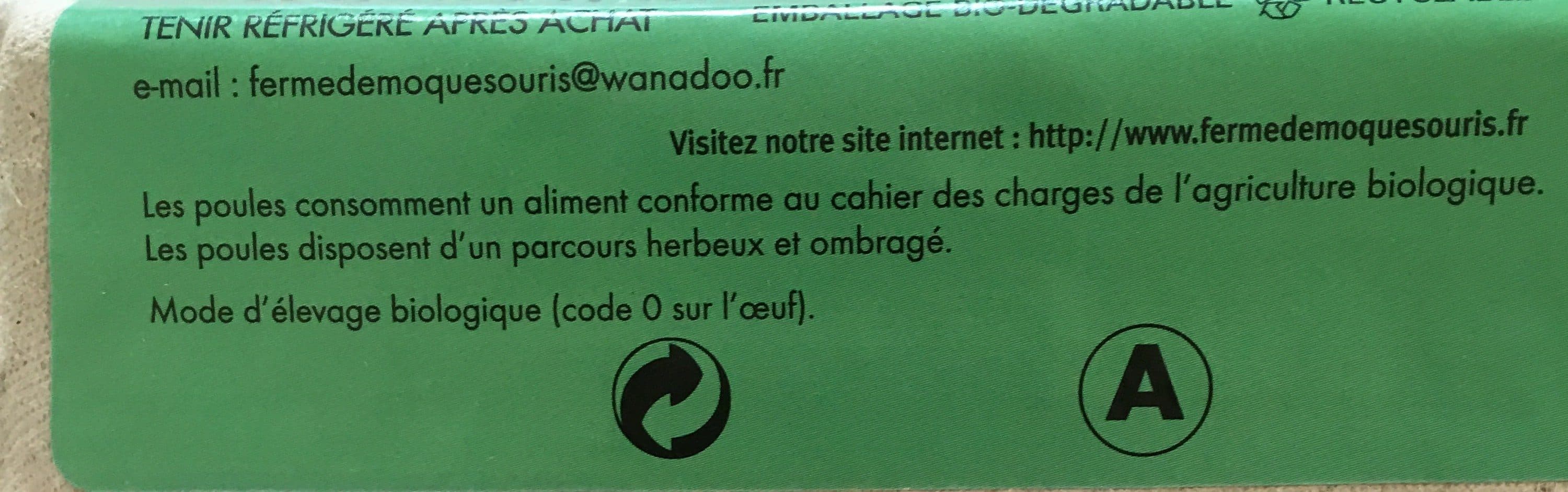 La Ferme de Moquesouris 6 oeufs biologiques frais packshot