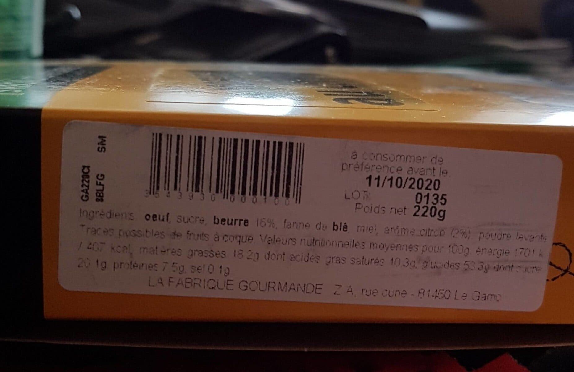 Open Food Facts Le moelleux au citron LA FABRIQUE GOURMANDE packshot