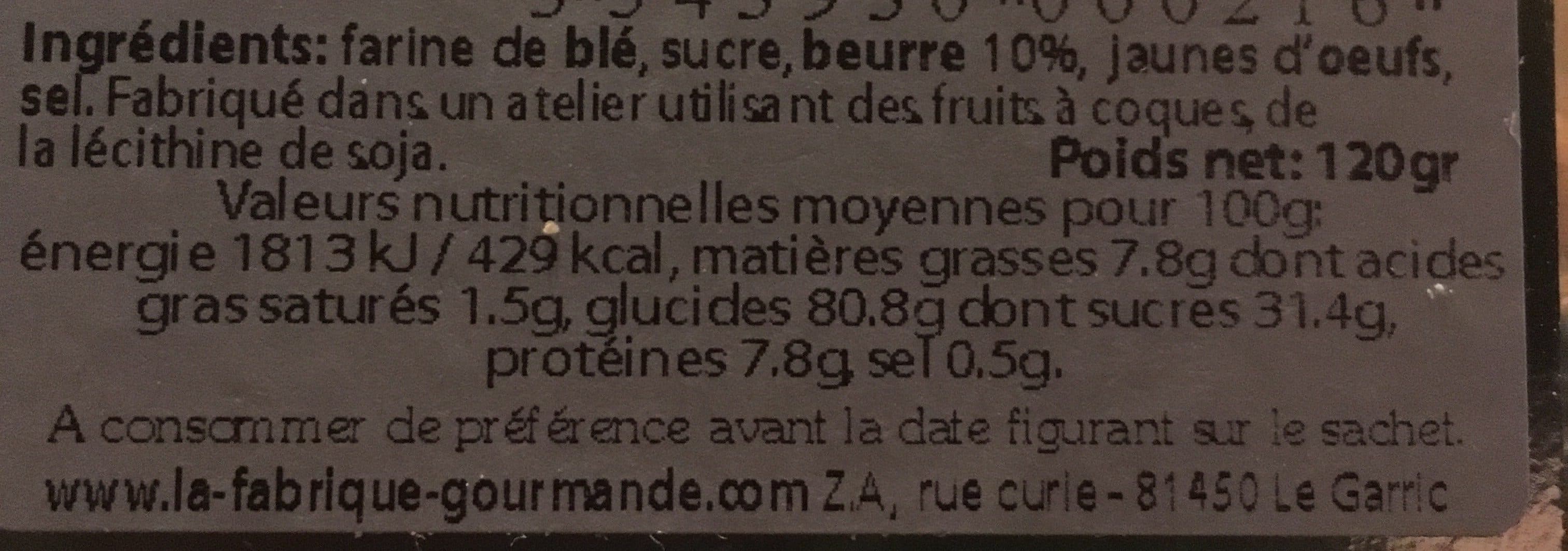 Open Food Facts Les Curbelets d'antan LA FABRIQUE GOURMANDE packshot