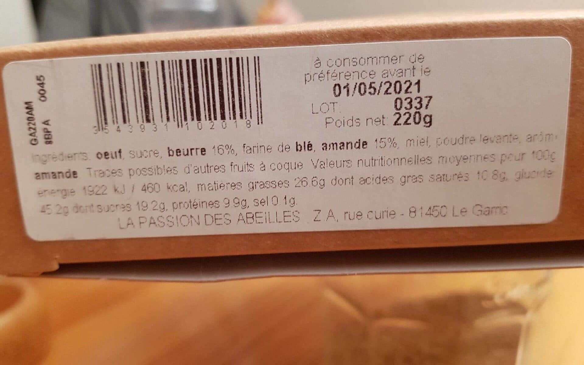 Artisanale Gâteau au amandes packshot