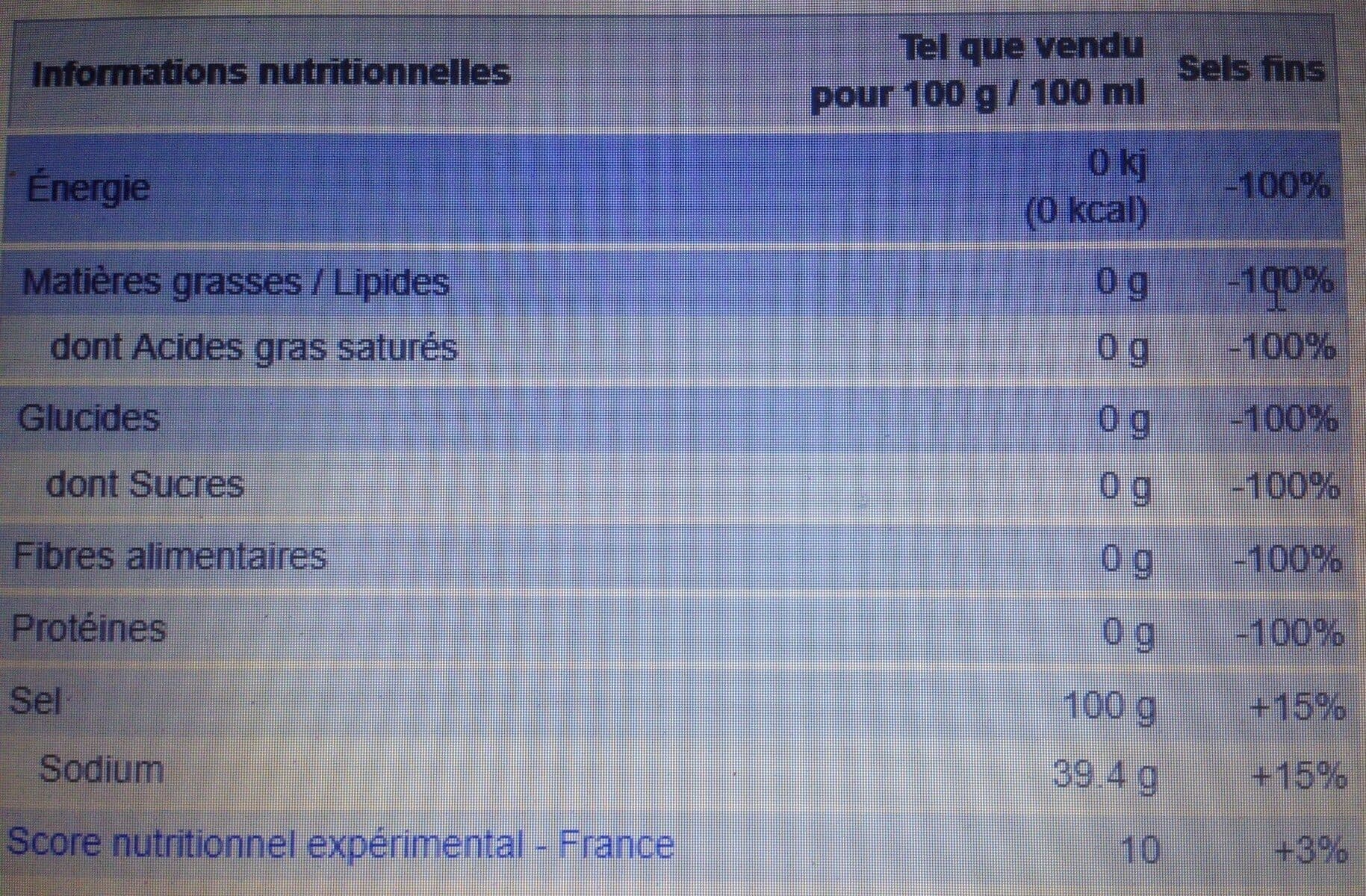 Open Food Facts Epicerie / Condiments, Aides Culinaires / Sels packshot