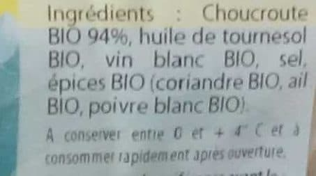 Chou'Delis Choucroute cuisinée bio packshot