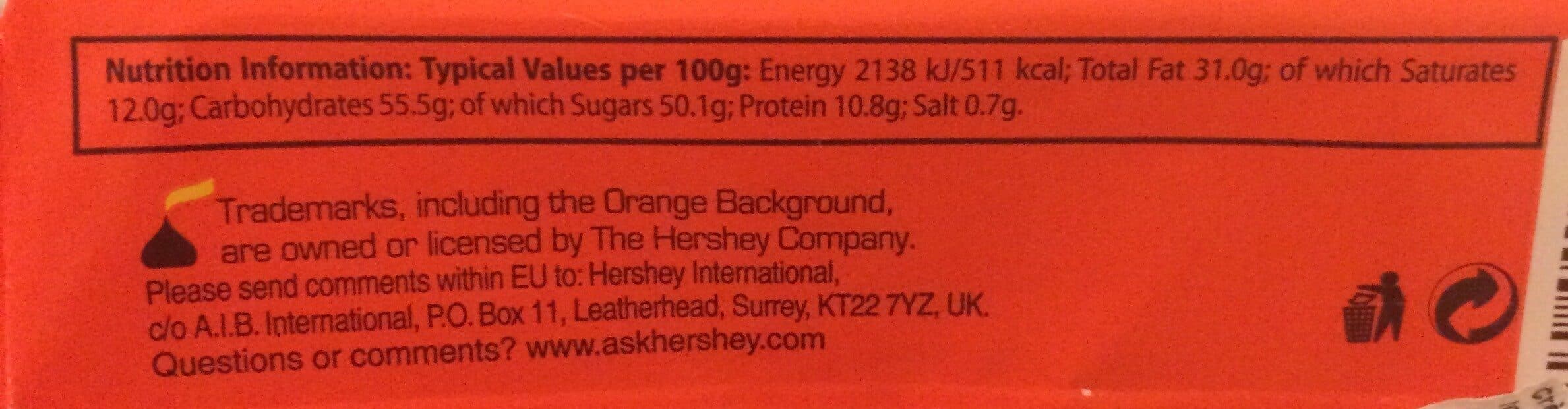 Hershey's Beurre de cacahuète enrobé de chocolat packshot