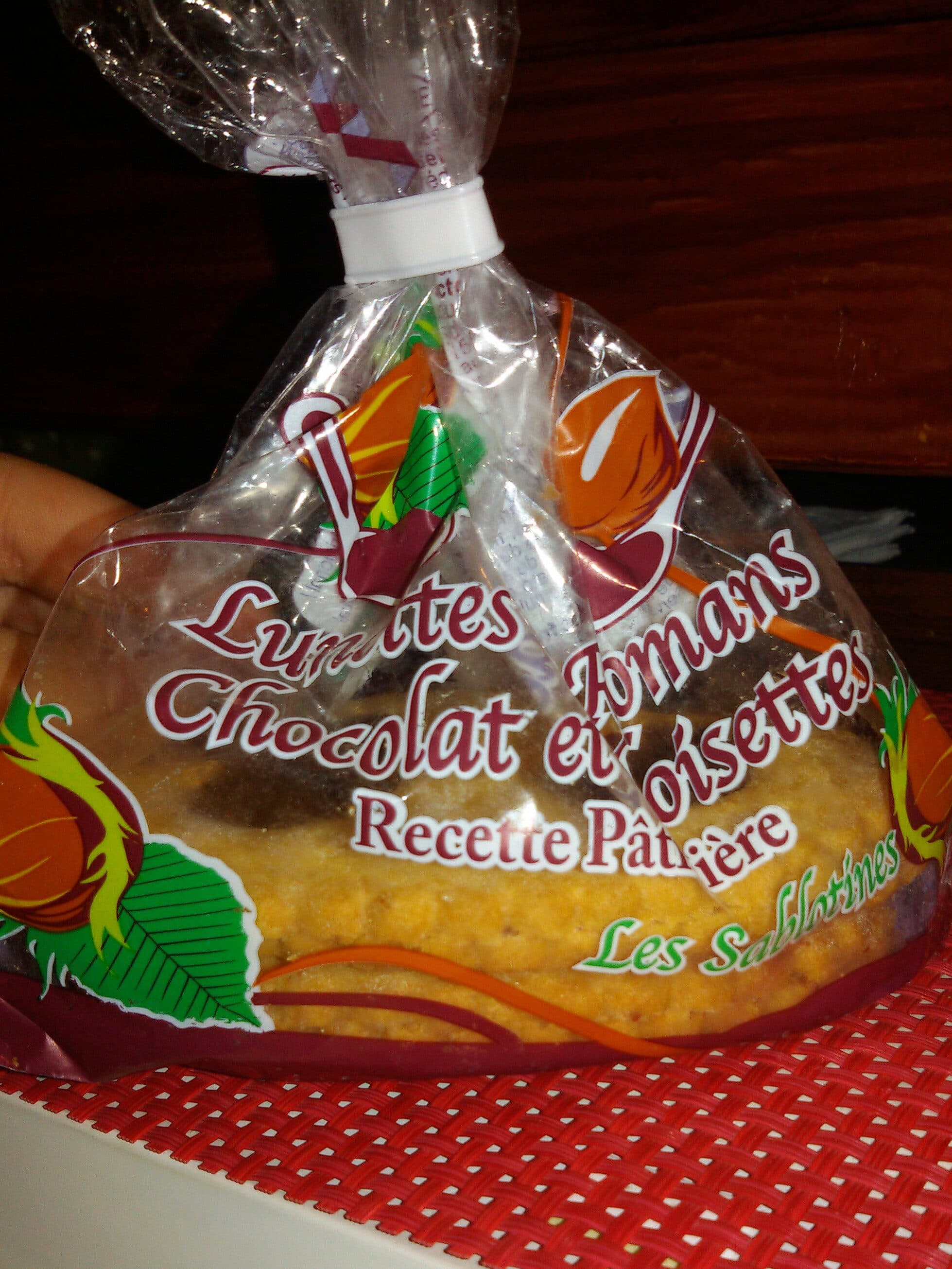 Les Sablotines Sables fourres noisettes & cacao, recette patissiere, le sachet de packshot