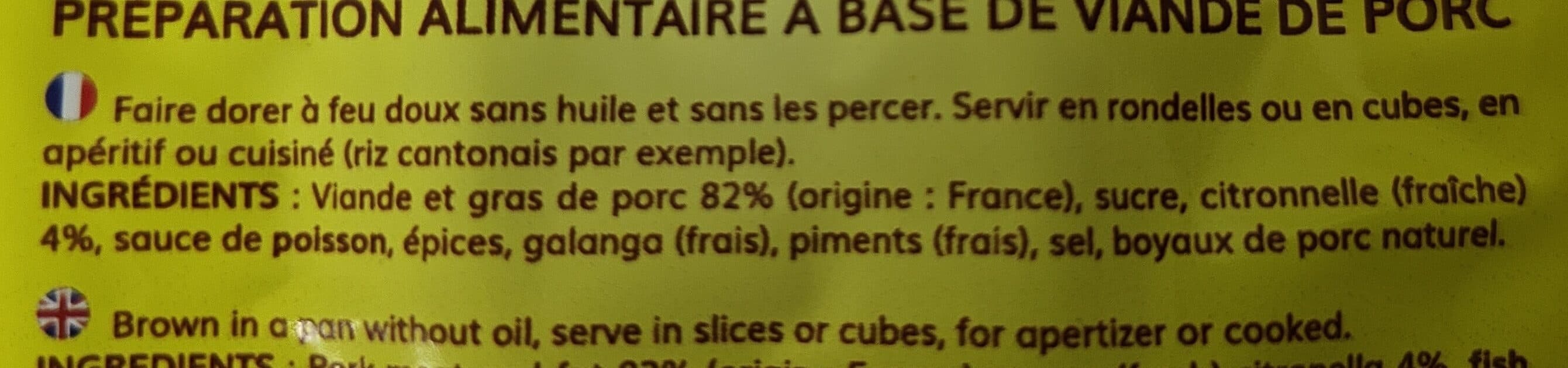 You Huy Saucisse citronnelle packshot