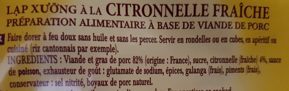 Open Food Facts Saucisse Citronnelle You Huy 200G packshot