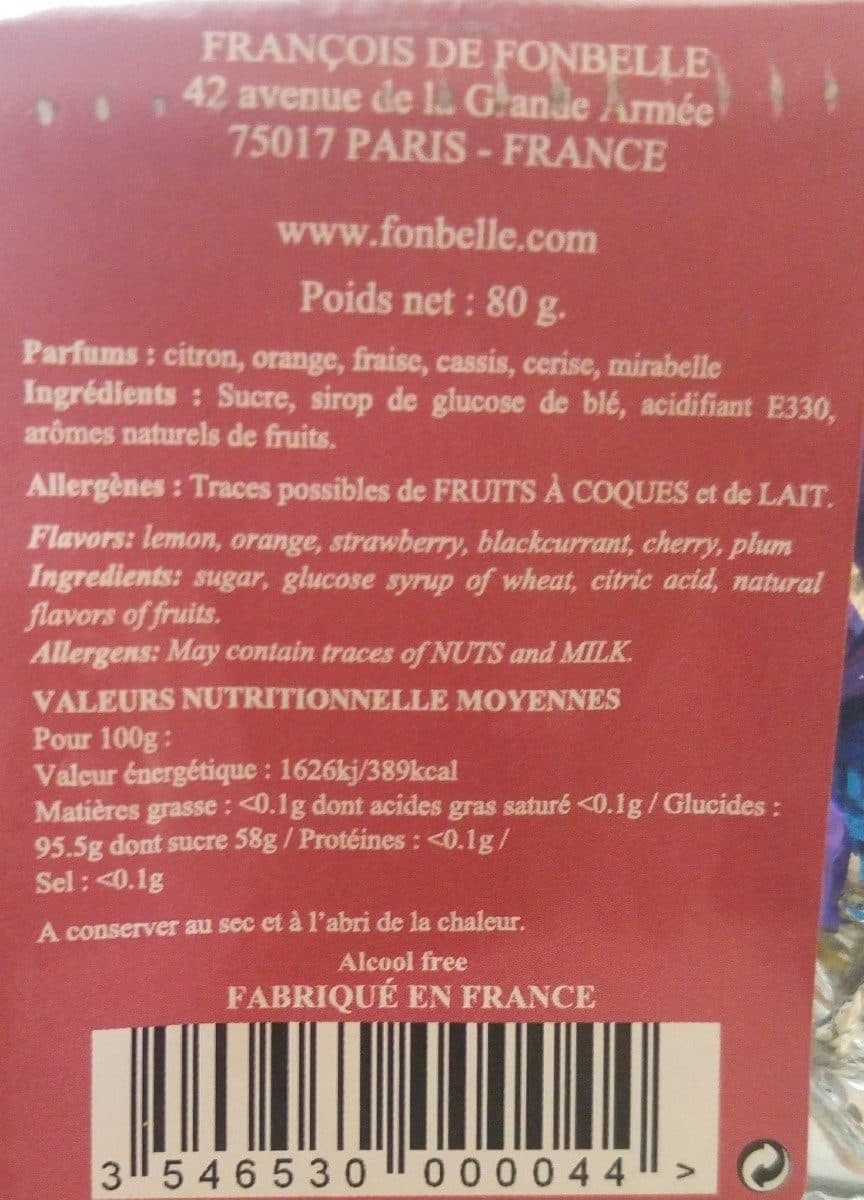 Open Food Facts Bonbons dd Paris packshot