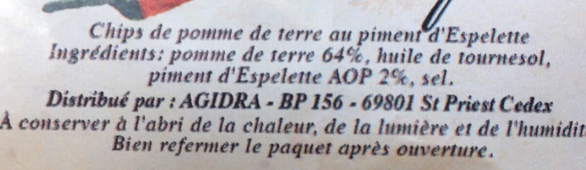 Open Food Facts Chips Paille Piment Espelette packshot